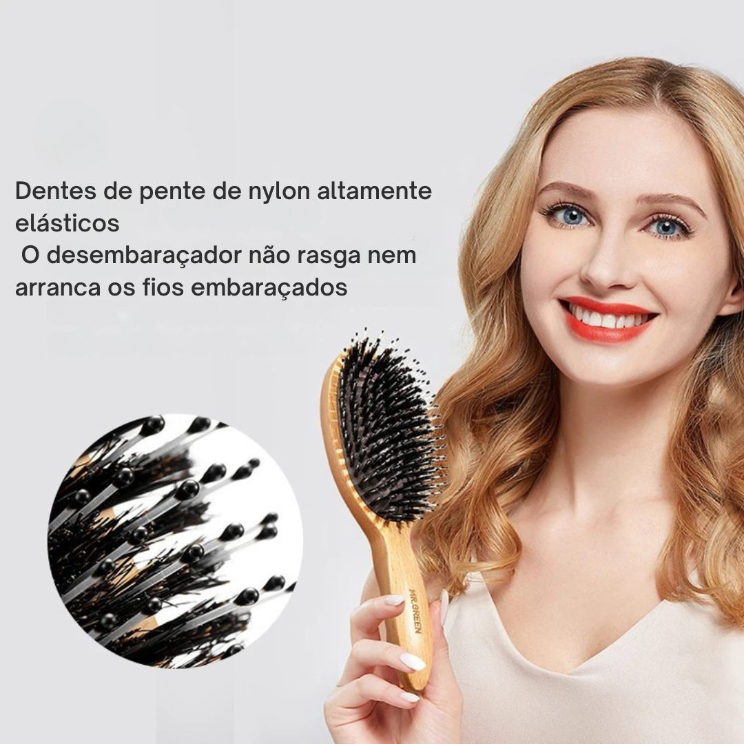 Escova de Cabelo Cerdas Naturais