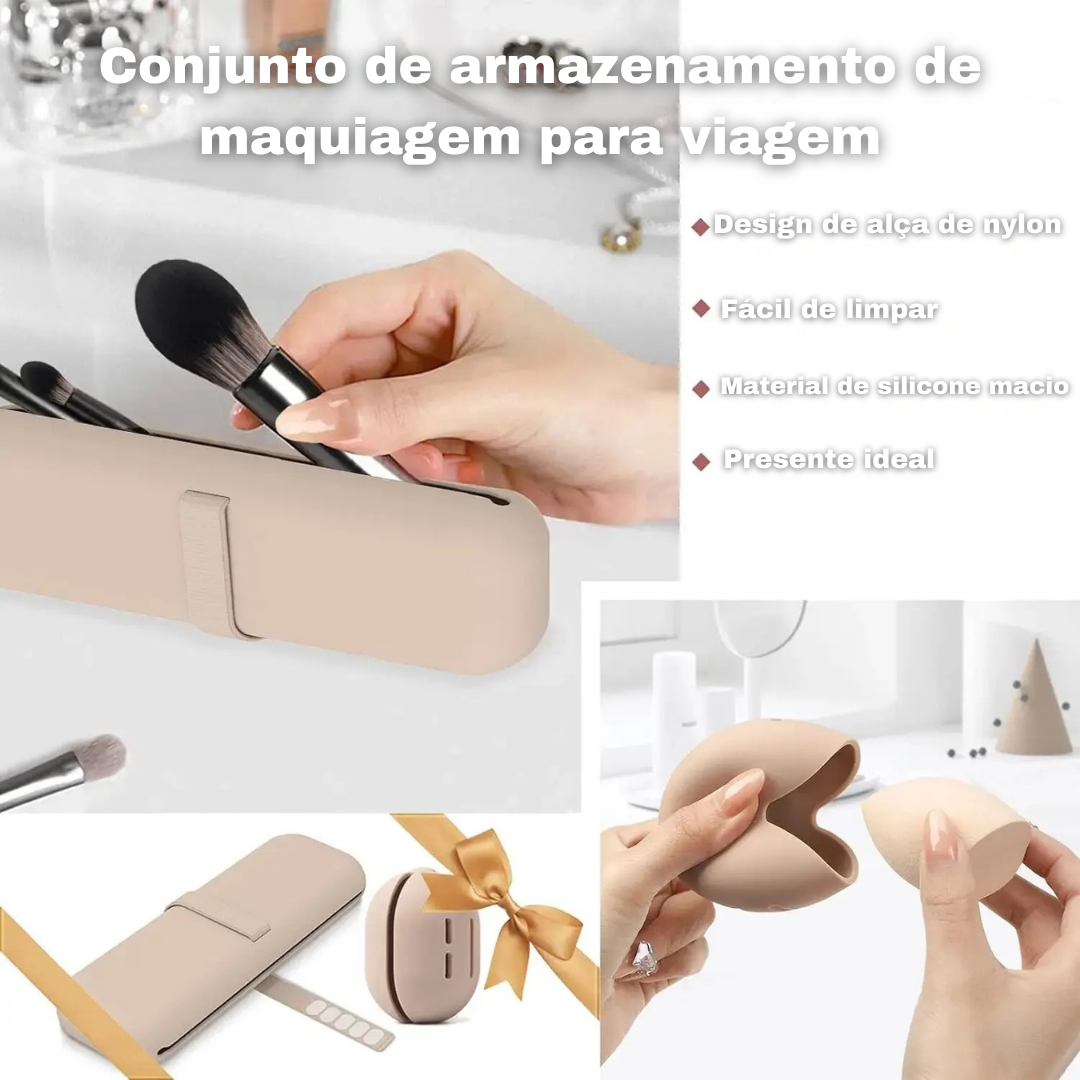 Estojo Portátil para Pincéis de Maquiagem