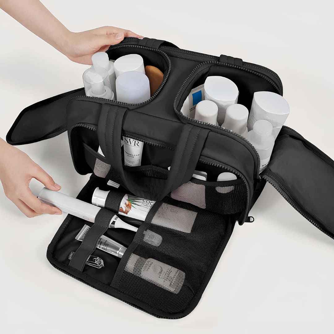 nécessaire multifuncional, nécessaire grande feminina, nécessaire de beleza para mala, estojo feminino portátil, estojo de maquiagem para viagem, bolsa prática para viagens, bolsa organizadora para viagem, bolsa leve e compacta, bolsa feminina grande capacidade, bolsa feminina de viagem, bolsa de viagem impermeável