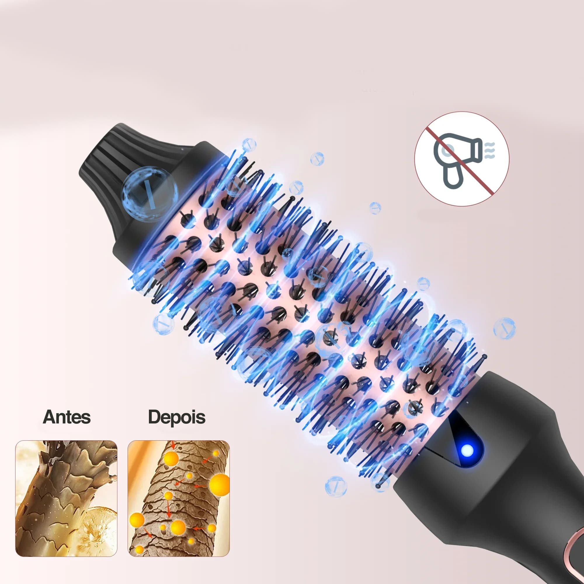 escova térmica íon negativo, escova térmica cerâmica turmalina, escova para cabelo seco e molhado, escova modeladora profissional, escova modeladora digital, escova modeladora bivolt, escova modeladora 3 em 1, escova com proteção térmica, escova com cabo giratório 360º, escova alisadora com desligamento automático, alisador e modelador de cabelo