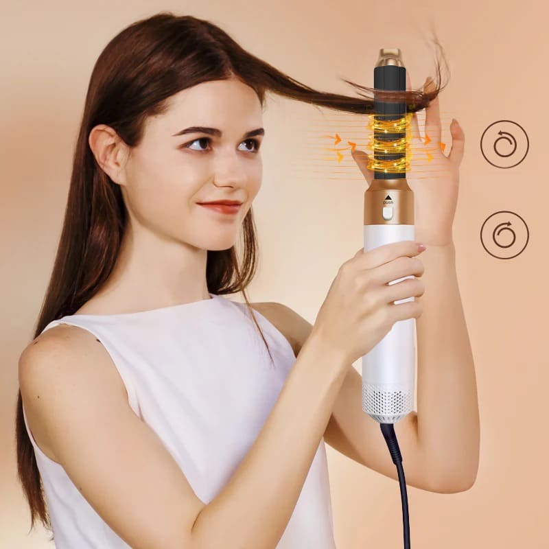 escova térmica com íons negativos, escova secadora profissional, escova secadora bivolt, escova secadora 5 em 1, escova para cabelo seco e molhado, escova multifuncional para cabelo, escova modeladora cerâmica turmalina, escova com cabo giratório 360°, escova alisadora profissional, escova alisadora com controle de temperatura, babyliss modelador de cabelo