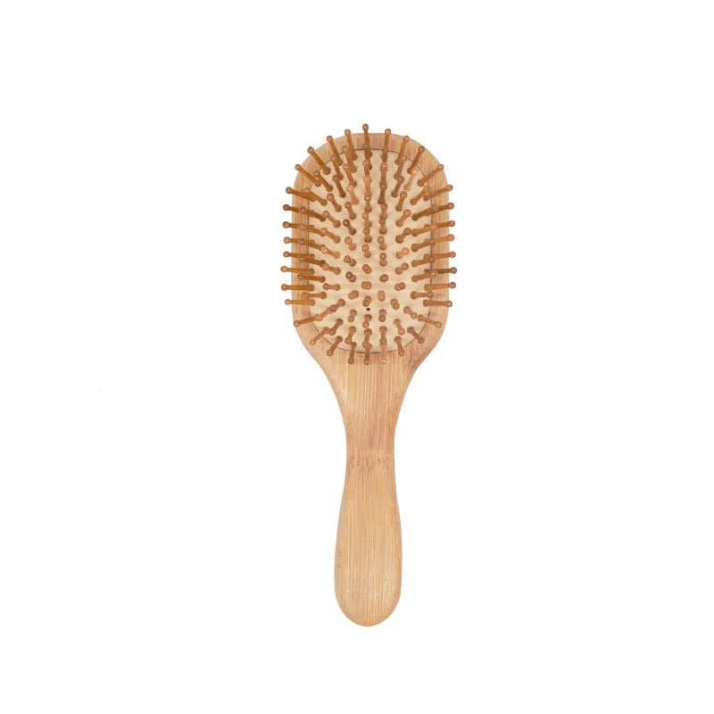 Profissional Pente De Madeira Saudável, Paddle Almofada, Perda De Cabelo Massagem Escova, Pente De Cabelo, Couro cabeludo Cuidados, Bambu, 1Pc