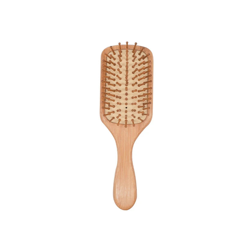 Profissional Pente De Madeira Saudável, Paddle Almofada, Perda De Cabelo Massagem Escova, Pente De Cabelo, Couro cabeludo Cuidados, Bambu, 1Pc