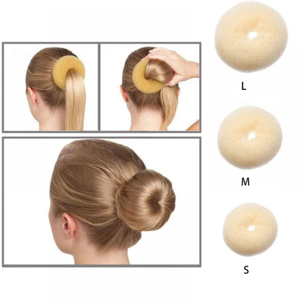 3 pc/set fabricante de coque de cabelo donut esponja de espuma mágica fácil anel grande ferramentas de estilo de cabelo acessórios de cabelo para meninas e mulheres