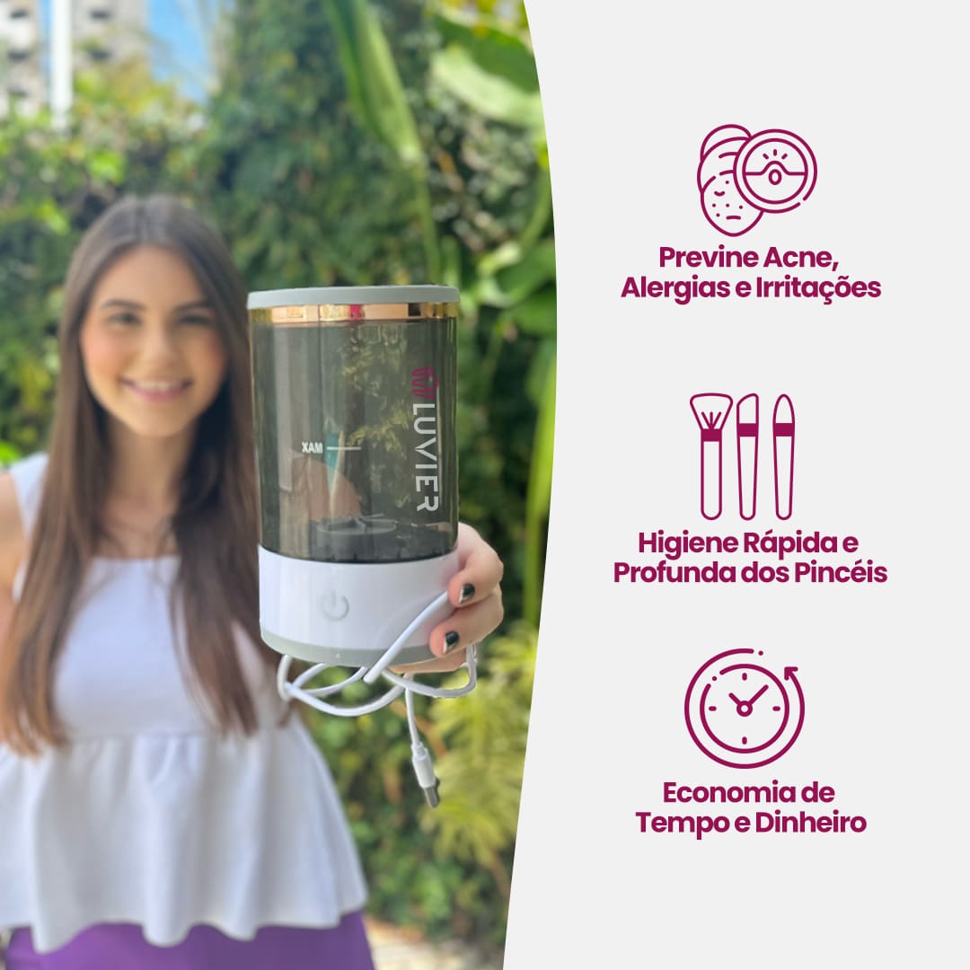 máquina de limpar pincéis, limpeza de pincéis profissional, limpador elétrico para pincéis, limpador de pincéis de maquiagem, limpador de pincel com secagem, limpador de maquiagem rápido, limpador automático de pincéis, lavador de pincéis elétrico, lavador automático de pincéis, higienizador de pincéis de maquiagem, acessório para limpar pincéis