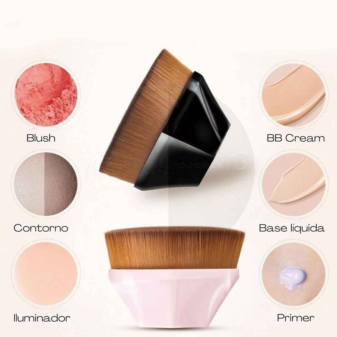 pincel para BB Cream, pincel para base profissional, pincel para acabamento perfeito, pincel macio para rosto, pincel kabuki hexagonal, pincel hexagonal para base, pincel denso para maquiagem, pincel de maquiagem para base líquida, pincel de maquiagem hexagonal, pincel de base compacto, pincel de alta cobertura