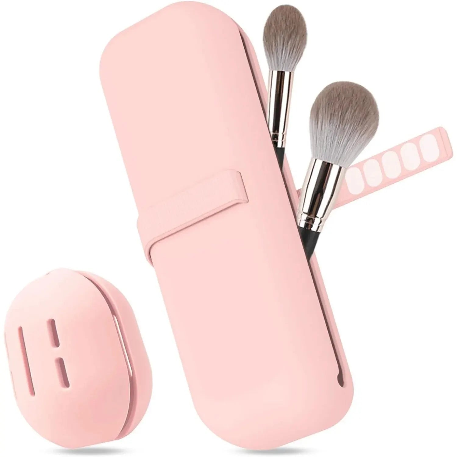 Suporte de pincel de maquiagem para viagem, bolsa de pincéis cosméticos de silicone, estojo de esponja de maquiagem portátil à prova d'água ferramentas de maquiagem para mulheres e meninas