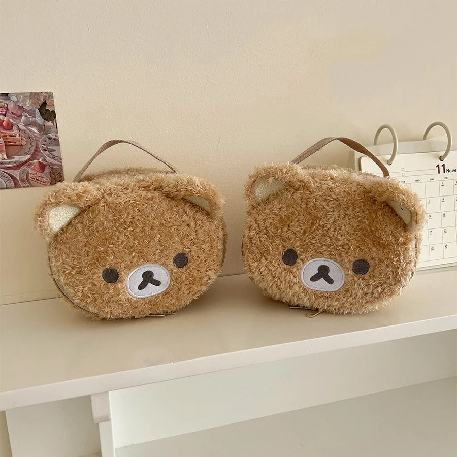 Bonito dos desenhos animados urso saco de cosméticos feminino grande capacidade portátil viagem saco de armazenamento de lavagem saco