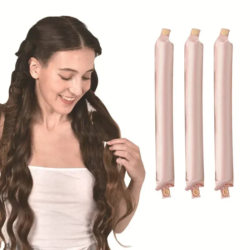 Modelador de cabelo sem calor, haste de ondulação, faixa de cabelo sem calor, cachos preguiçosos de cetim, modeladores macios, hastes flexíveis para dormir, ferramentas de estilo