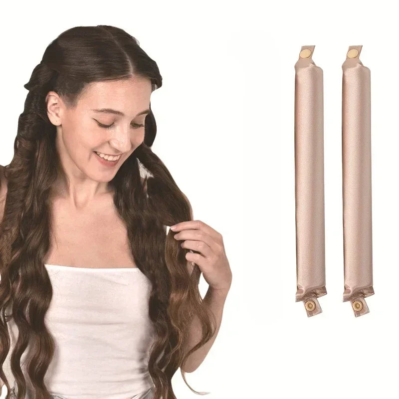 Modelador de cabelo sem calor, haste de ondulação, faixa de cabelo sem calor, cachos preguiçosos de cetim, modeladores macios, hastes flexíveis para dormir, ferramentas de estilo