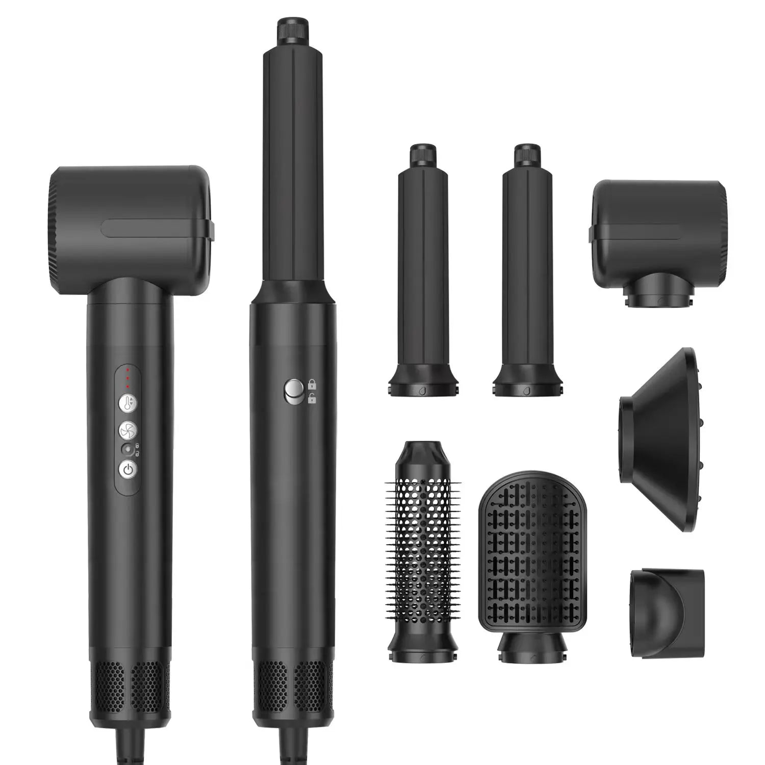 7 em 1 escova de secador de cabelo sem escova de alta velocidade com difusor iônico secador de cabelo estilo de ar quente pente modelador de cabelo automático