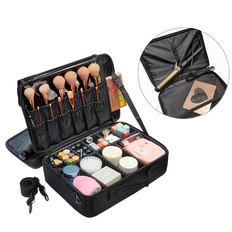 Novo saco de maquiagem de pano oxford para mulheres à prova dwaterproof água grande capacidade caso cosmético de viagem