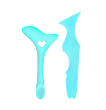 2 pçs conjunto alado delineador estêncil rímel escudo aplicador conjunto reutilizável silicone delineador guia ferramenta para maquiagem dos olhos, máscara aplic