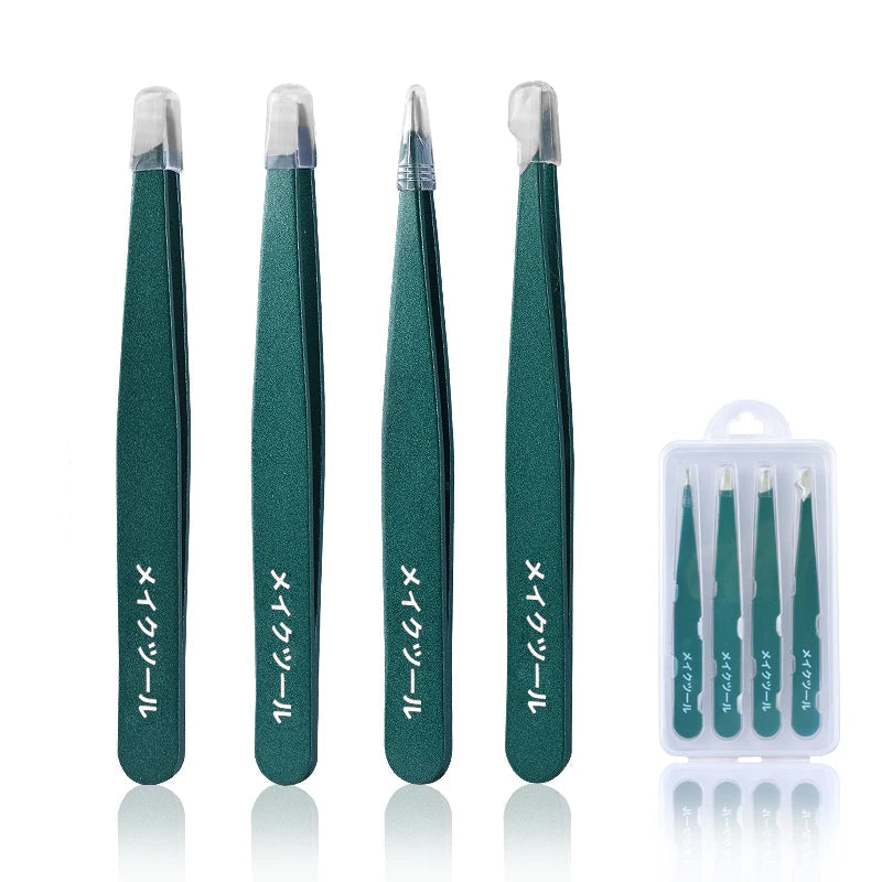 2/4/6 pçs ferramentas de beleza pinça de sobrancelha clipe de remoção de cabelo de aço inoxidável para pinça de extensão de cílios colorido profissional fazer
