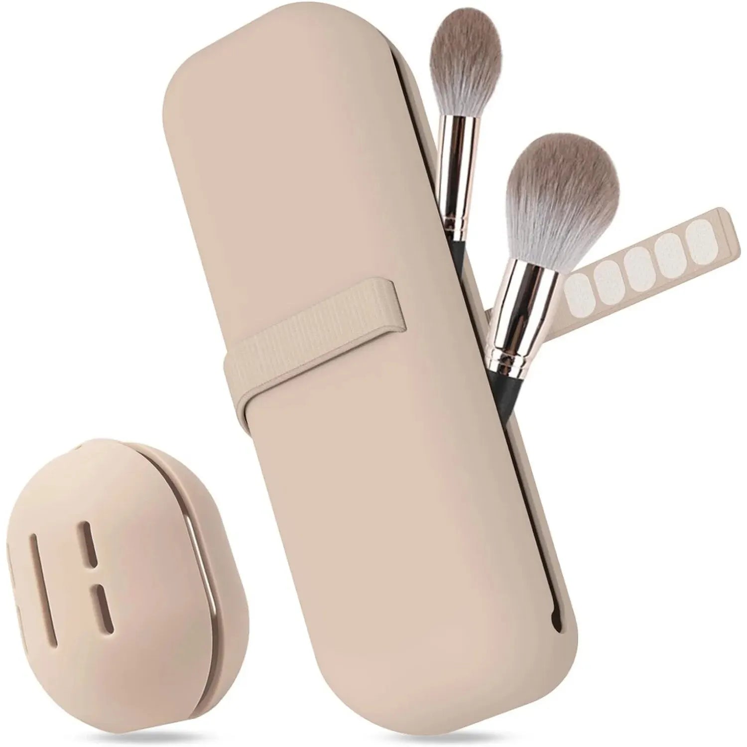Suporte de pincel de maquiagem para viagem, bolsa de pincéis cosméticos de silicone, estojo de esponja de maquiagem portátil à prova d'água ferramentas de maquiagem para mulheres e meninas