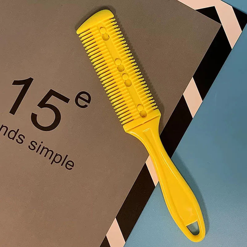 1pc pente de corte de cabelo escovas de cabelo com lâminas de barbear aparador de cabelo ferramentas de desbaste barbearia salão de beleza ferramenta de estilo pente