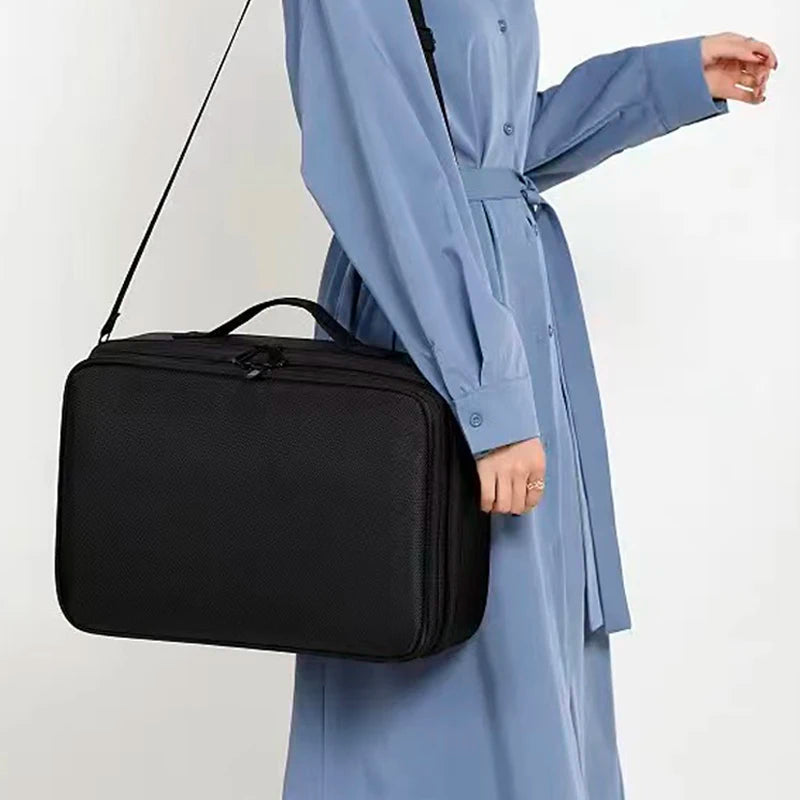 Novo saco de maquiagem de pano oxford para mulheres à prova dwaterproof água grande capacidade caso cosmético de viagem