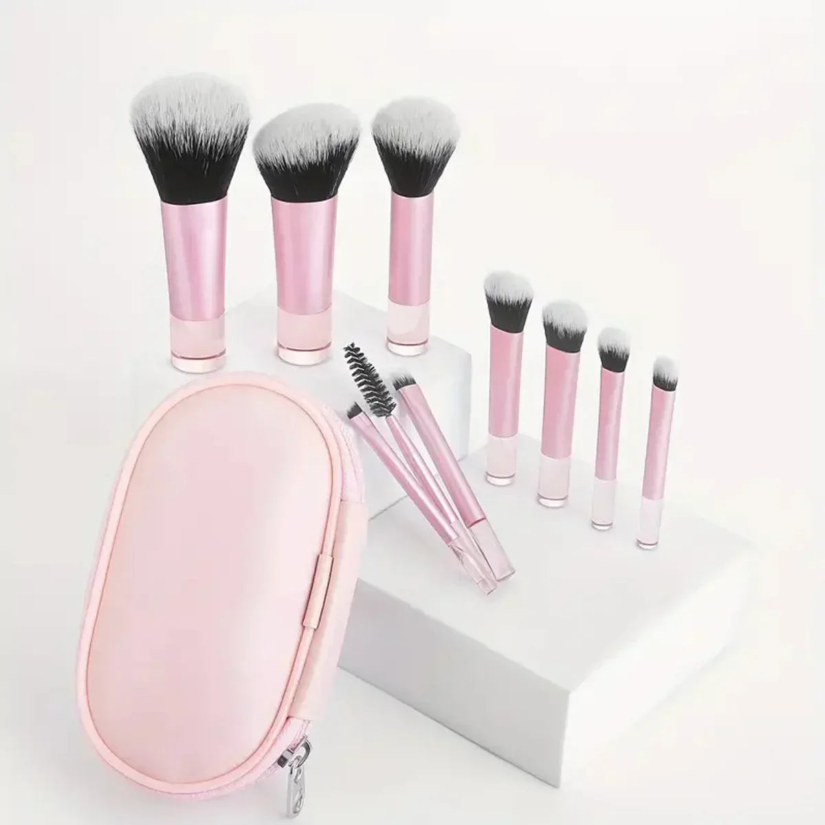 10 pçs/saco mini conjunto de pincéis de maquiagem em pó sombra fundação blush liquidificador corretivo beleza ferramentas de maquiagem escova profissional