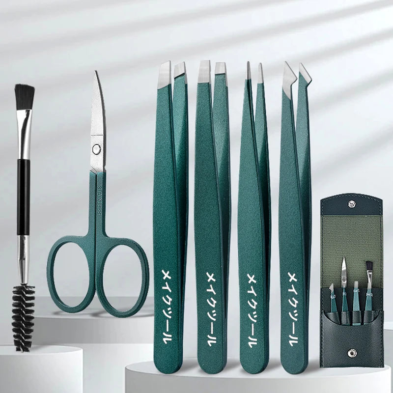 2/4/6 pçs ferramentas de beleza pinça de sobrancelha clipe de remoção de cabelo de aço inoxidável para pinça de extensão de cílios colorido profissional fazer