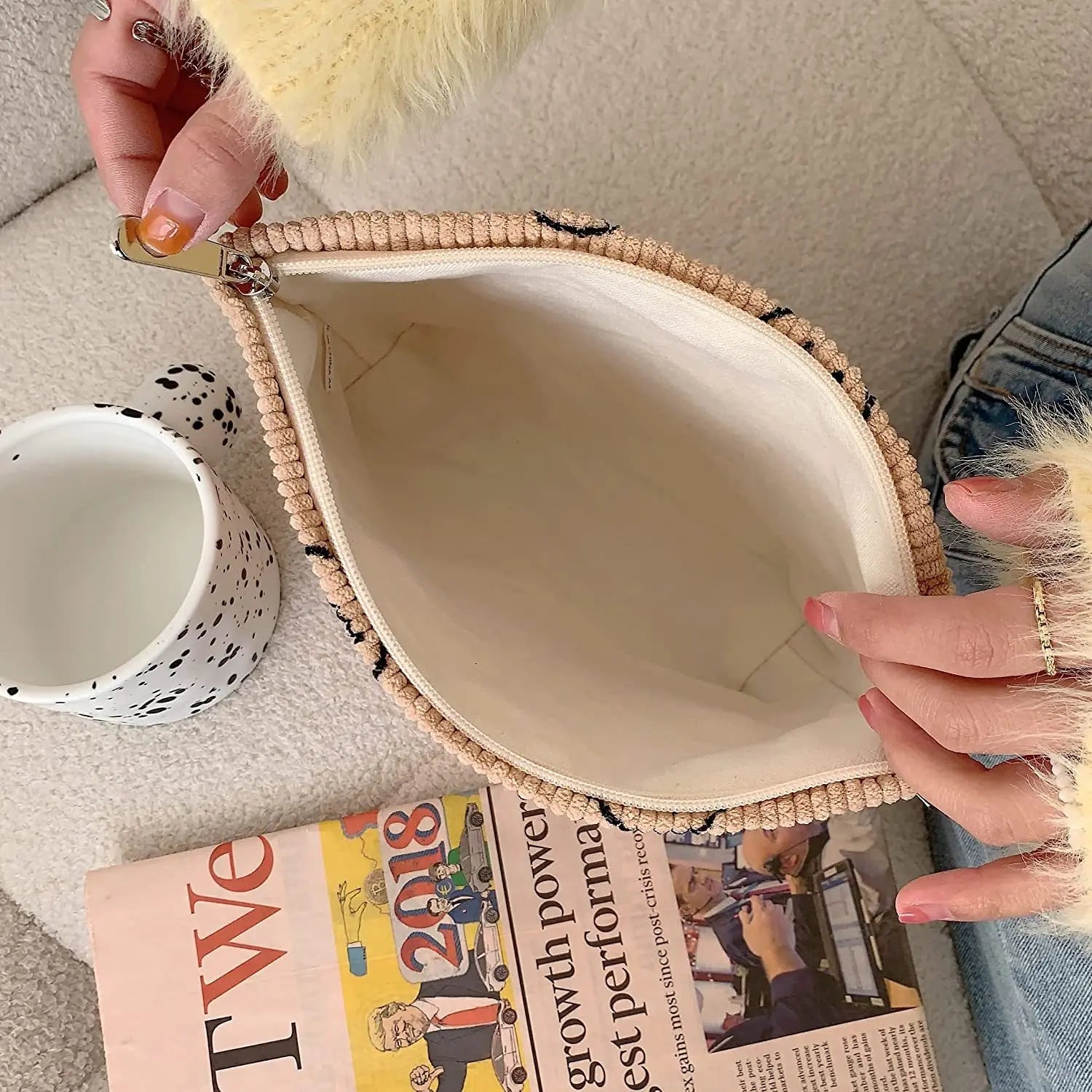Bolsa de maquiagem grande xadrez saco de cosméticos capacidade viagem saco de higiene pessoal bonito pincéis de maquiagem acessórios estéticos saco de armazenamento