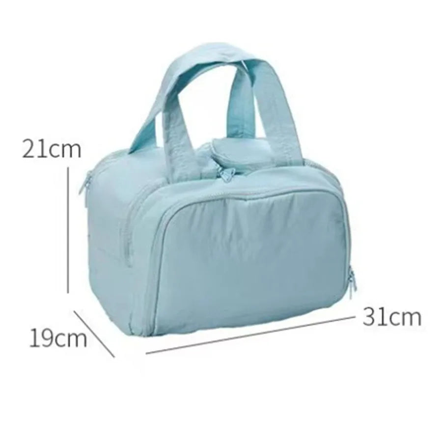 Grande capacidade saco de cosméticos feminino viagem lavagem bolsa banheiro partição chuveiro maquiagem bolsa unisex organizador de produtos de higiene pessoal