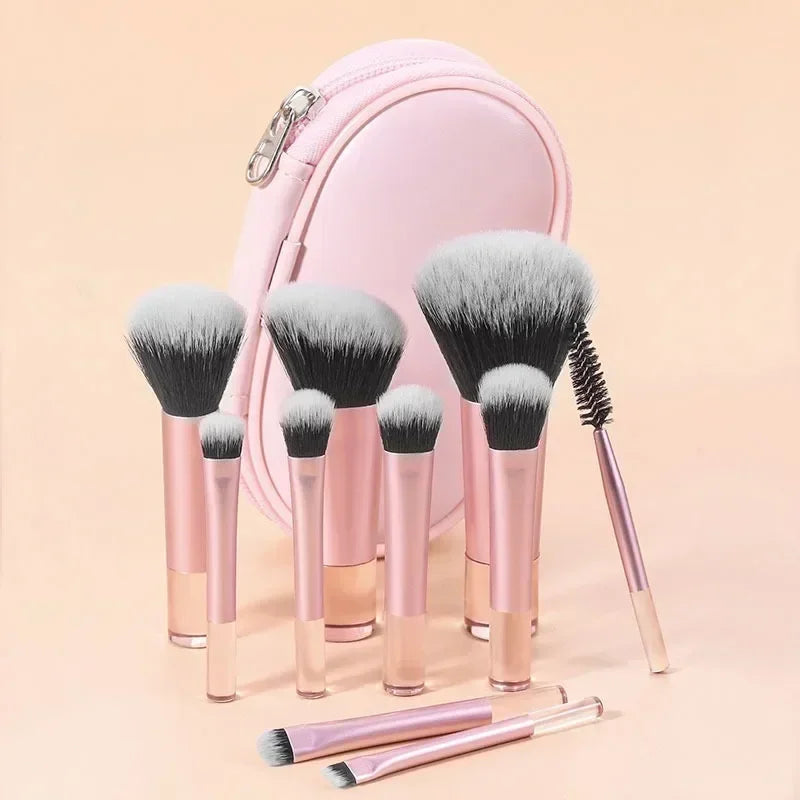 10 pçs/saco mini conjunto de pincéis de maquiagem em pó sombra fundação blush liquidificador corretivo beleza ferramentas de maquiagem escova profissional