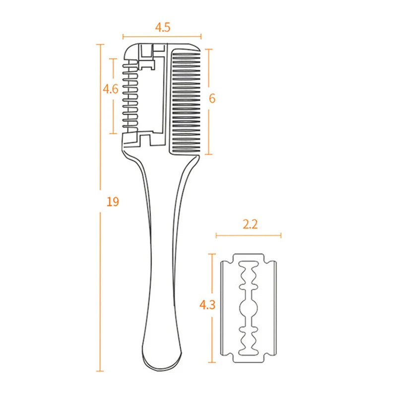 1pc pente de corte de cabelo escovas de cabelo com lâminas de barbear aparador de cabelo ferramentas de desbaste barbearia salão de beleza ferramenta de estilo pente