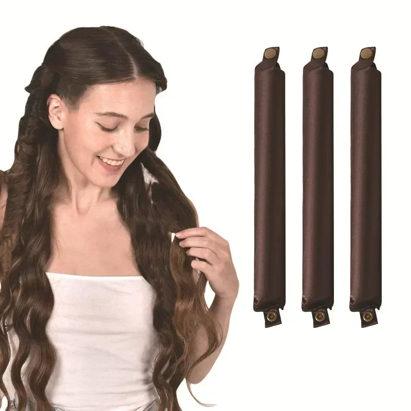 Modelador de cabelo sem calor, haste de ondulação, faixa de cabelo sem calor, cachos preguiçosos de cetim, modeladores macios, hastes flexíveis para dormir, ferramentas de estilo