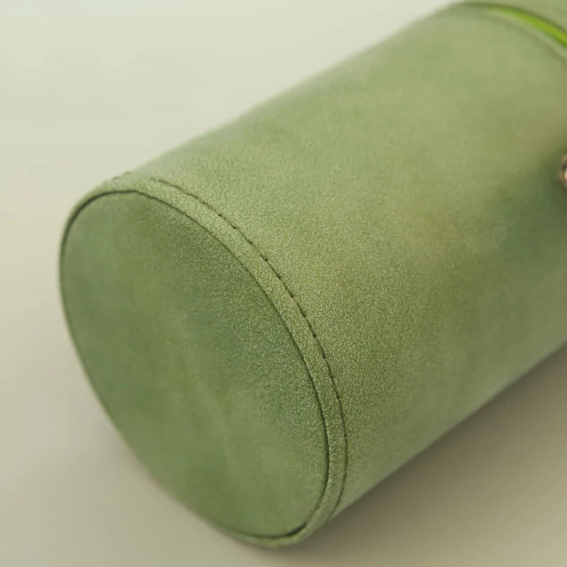 Balde de pincel de maquiagem de couro pu portátil bolsa de cosméticos de viagem multifuncional à prova de poeira cilindro de pincel de maquiagem à prova d'água
