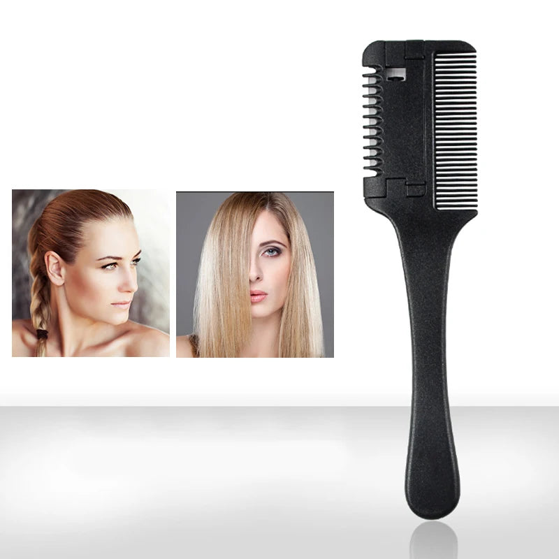 1pc pente de corte de cabelo escovas de cabelo com lâminas de barbear aparador de cabelo ferramentas de desbaste barbearia salão de beleza ferramenta de estilo pente