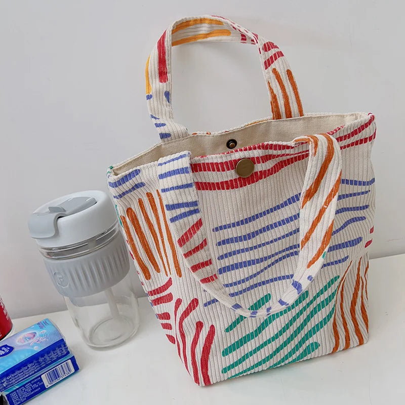 Bolsa cosmética de veludo com listras coloridas, portátil, para viagem, higiene pessoal, cuidados com a pele, artigos diversos, estética, armazenamento de maquiagem, A-DH