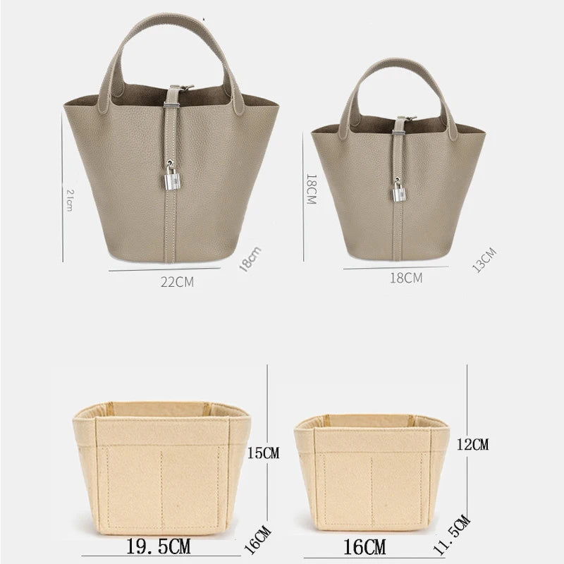 Para h picotin18 22 saco de inserção de pano de feltro organizador bolsa de maquiagem organizador de viagem bolsa interna portátil sacos cosméticos