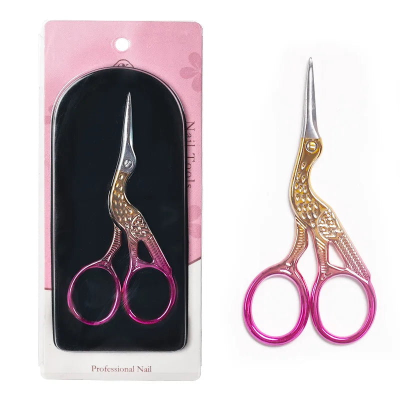 1pc tesoura de maquiagem estilo europeu 9cm compacto aço inoxidável pequeno profissional sobrancelha nariz corte de cabelo manicure ferramentas de unhas