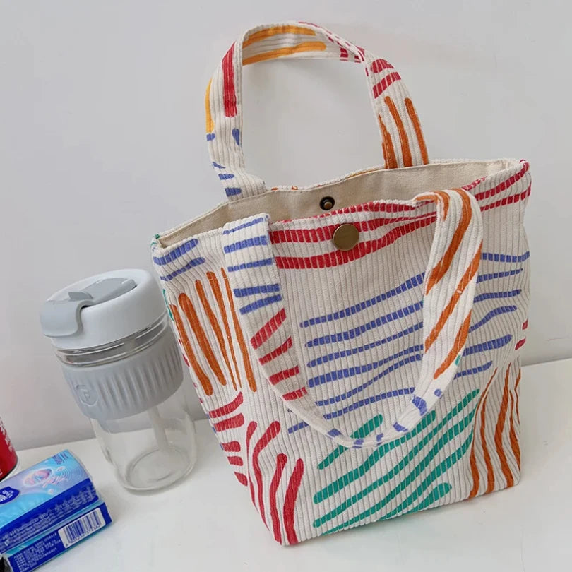 Bolsa cosmética de veludo com listras coloridas, portátil, para viagem, higiene pessoal, cuidados com a pele, artigos diversos, estética, armazenamento de maquiagem, A-DH