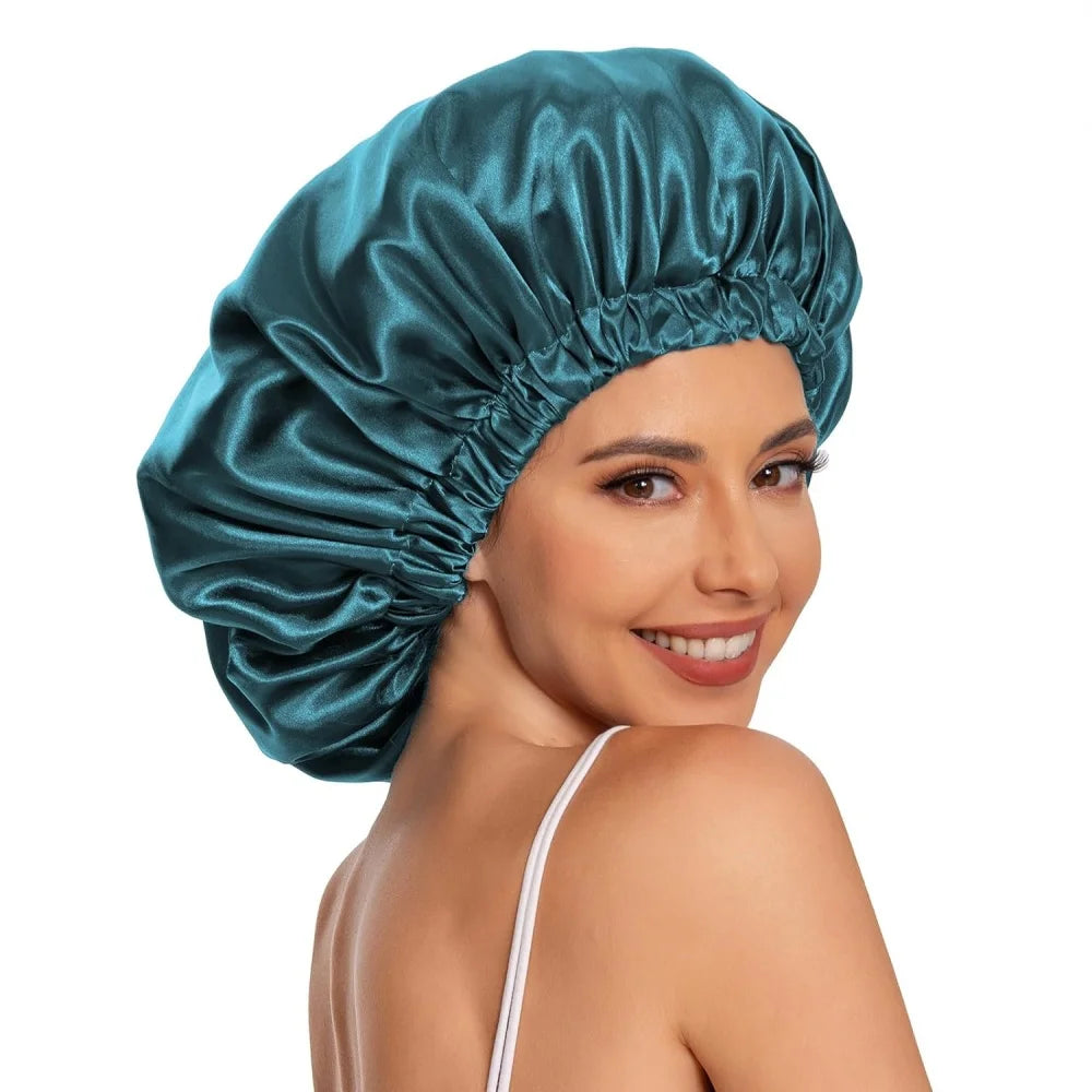 Gorro de cetim de seda gorro de cabelo dormir slouchy gorro chapéu de cetim touca de dormir bonnets para cabelo encaracolado natural feminino