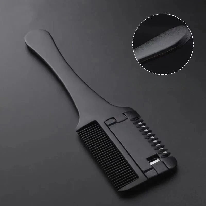1pc pente de corte de cabelo escovas de cabelo com lâminas de barbear aparador de cabelo ferramentas de desbaste barbearia salão de beleza ferramenta de estilo pente