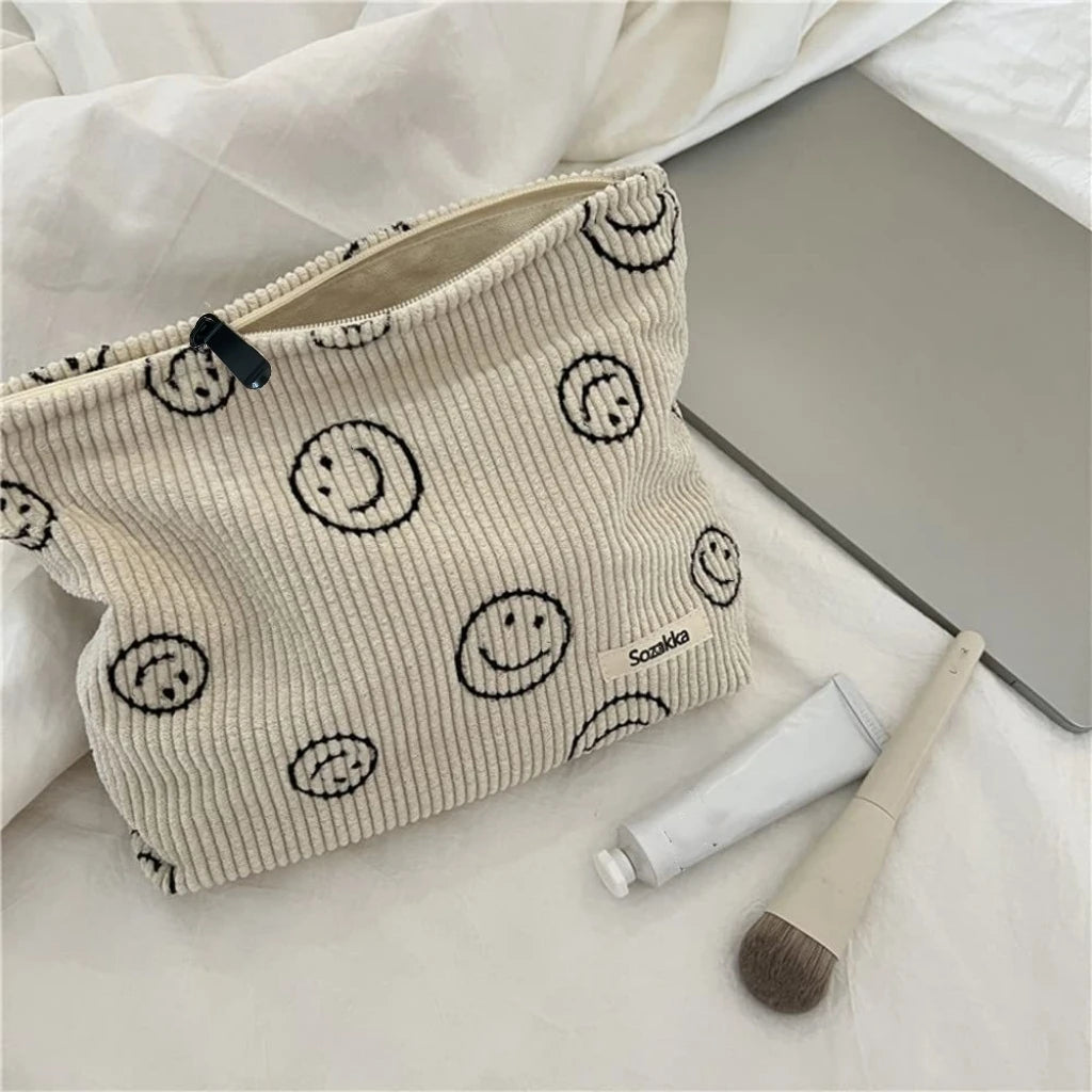 Bolsa de maquiagem grande xadrez saco de cosméticos capacidade viagem saco de higiene pessoal bonito pincéis de maquiagem acessórios estéticos saco de armazenamento