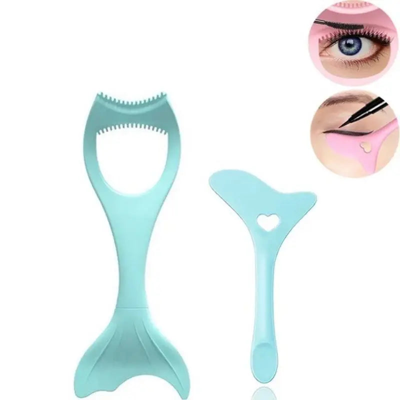 2 pçs conjunto alado delineador estêncil rímel escudo aplicador conjunto reutilizável silicone delineador guia ferramenta para maquiagem dos olhos, máscara aplic