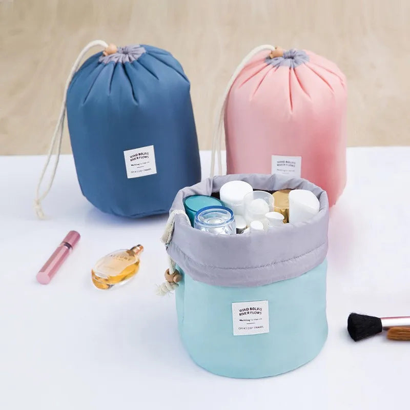 Mulheres saco de cosméticos moda redonda à prova dwaterproof água saco de maquiagem viagem organizador de maquiagem feminino armazenamento kit de higiene pessoal caso senhora caixa