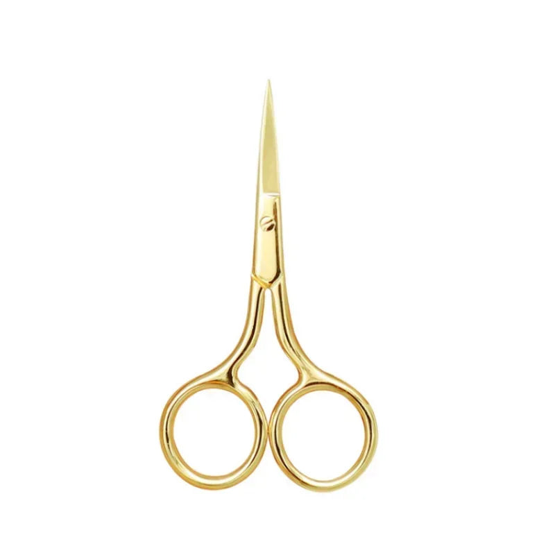 1pc tesoura de maquiagem estilo europeu 9cm compacto aço inoxidável pequeno profissional sobrancelha nariz corte de cabelo manicure ferramentas de unhas