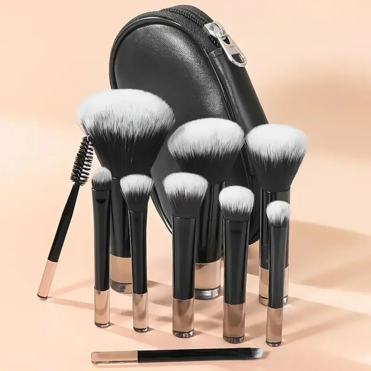 10 pçs/saco mini conjunto de pincéis de maquiagem em pó sombra fundação blush liquidificador corretivo beleza ferramentas de maquiagem escova profissional