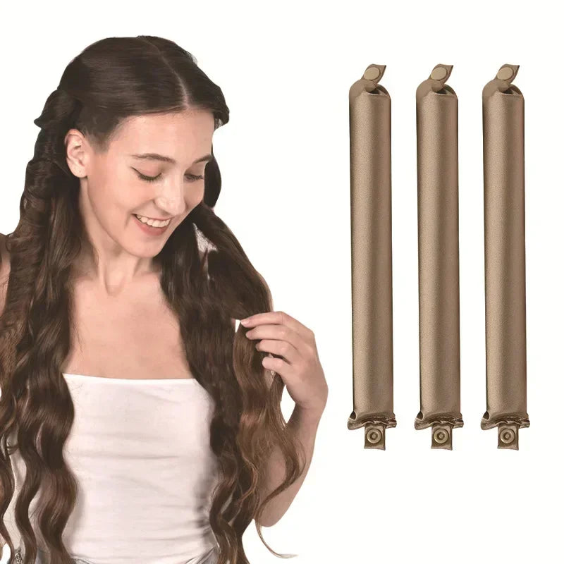 Modelador de cabelo sem calor, haste de ondulação, faixa de cabelo sem calor, cachos preguiçosos de cetim, modeladores macios, hastes flexíveis para dormir, ferramentas de estilo