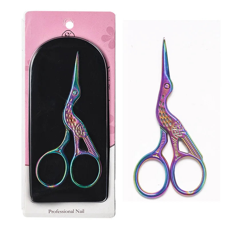 1pc tesoura de maquiagem estilo europeu 9cm compacto aço inoxidável pequeno profissional sobrancelha nariz corte de cabelo manicure ferramentas de unhas