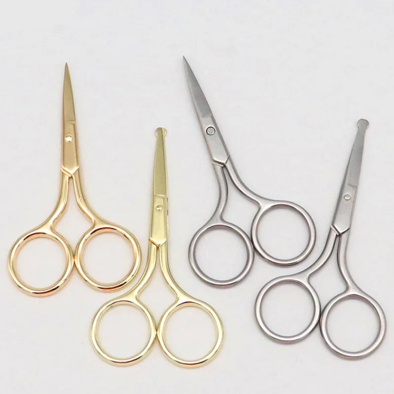 1pc tesoura de maquiagem estilo europeu 9cm compacto aço inoxidável pequeno profissional sobrancelha nariz corte de cabelo manicure ferramentas de unhas